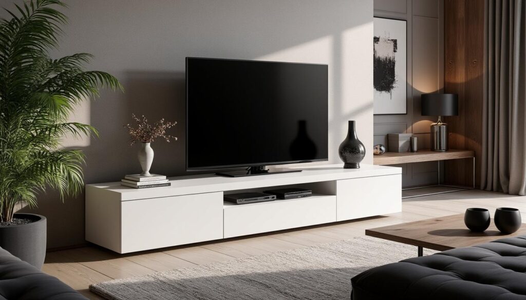 Inspiration déco : associez votre meuble TV design blanc laqué Cavalli à d’autres éléments