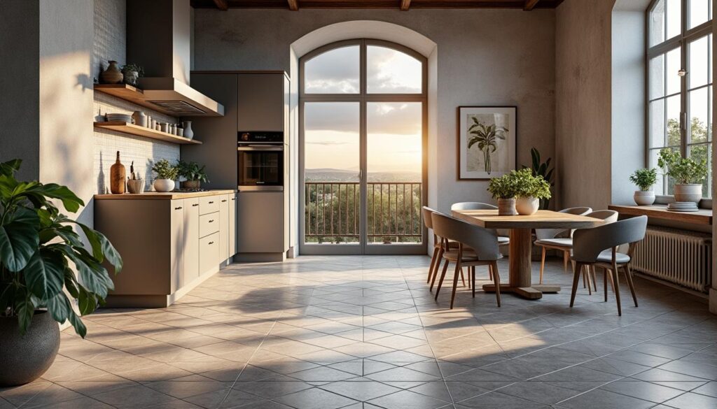 Les avantages d’une cuisine moderne avec un sol en tomette pour un style intemporel