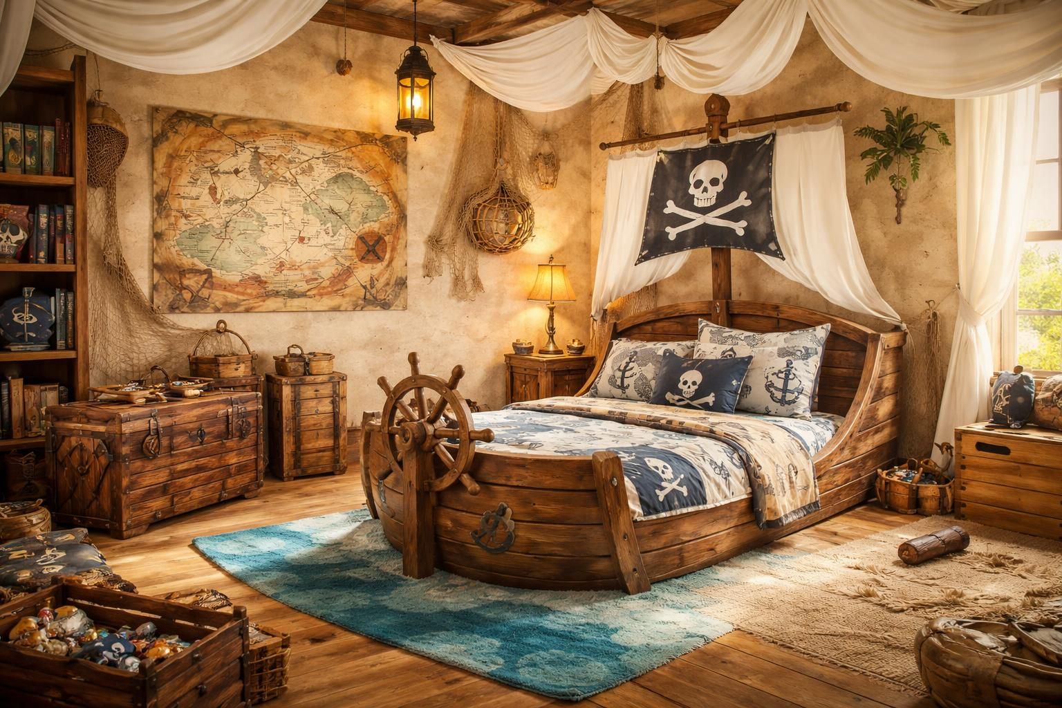 découvrez nos idées déco originales pour aménager une chambre de pirate, idéale pour les petits moussaillons qui rêvent d'aventures en haute mer.