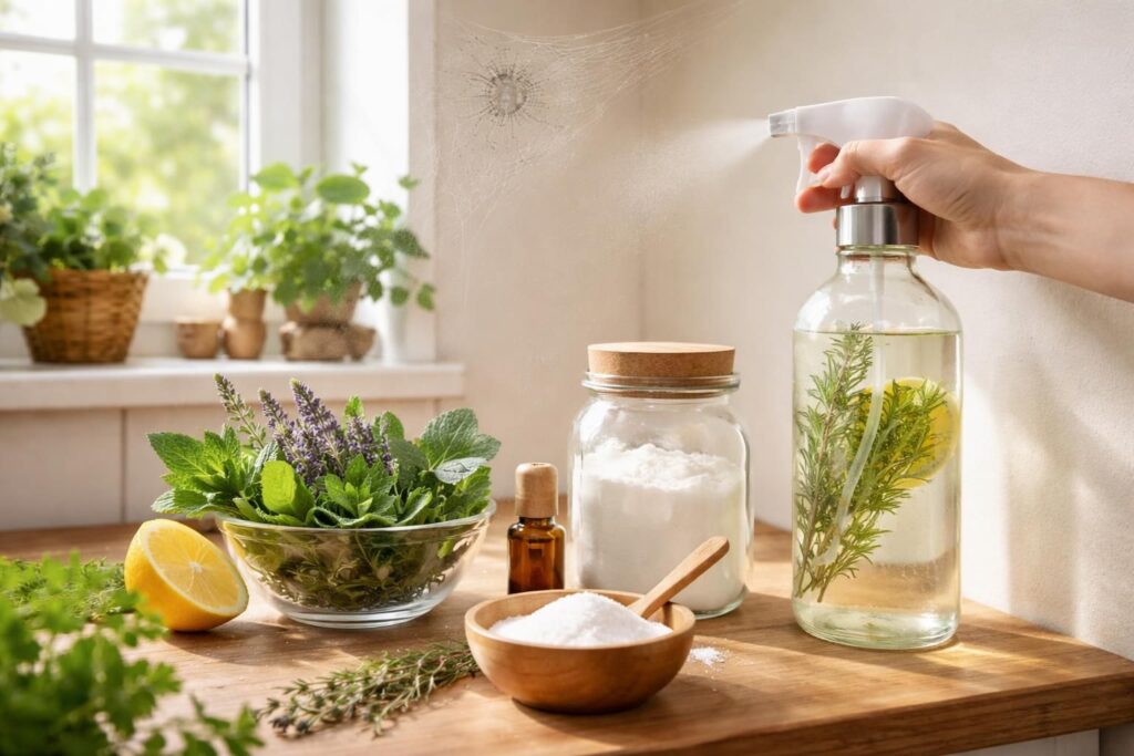 Les produits naturels pour faire disparaitre les nids d&rsquo;araignées dans la maison