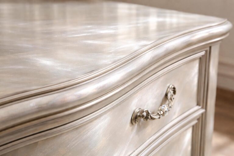 Peinture perle de nacre pour meuble : comment réussir un effet irisé chic