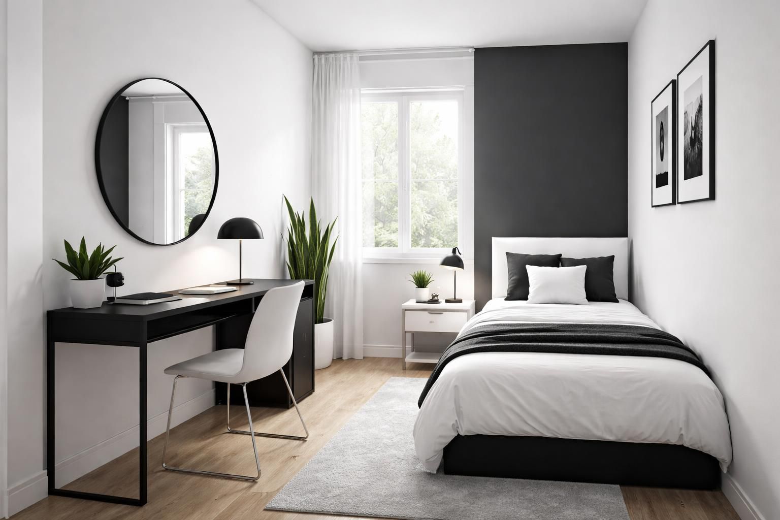 découvrez nos conseils pour aménager une petite chambre noir et blanc, alliant contraste élégant et sensation d'espace pour un intérieur harmonieux et moderne.