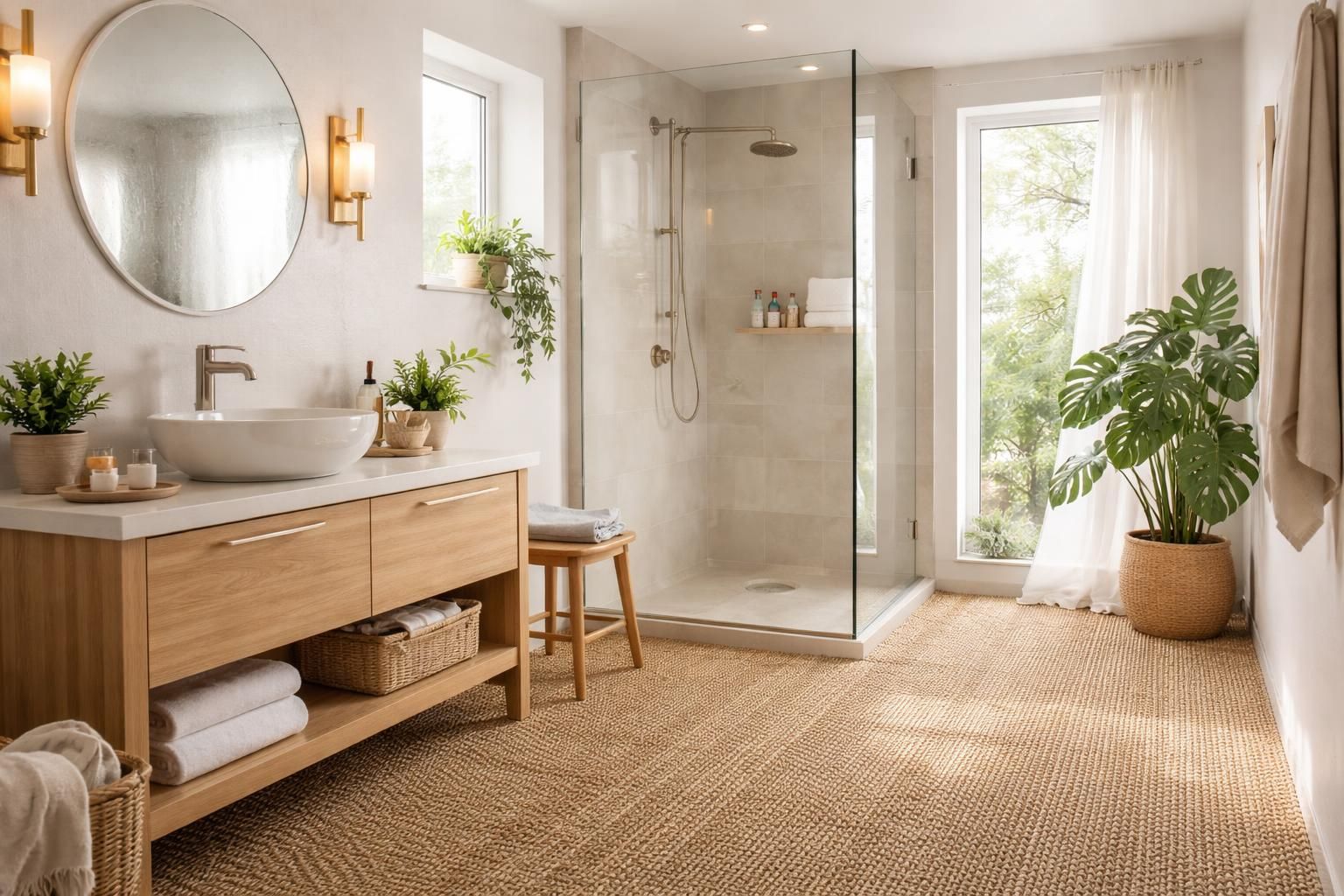 découvrez notre avis sur le sol naturel en jonc de mer pour salle de bain, une solution idéale pour un espace humide alliant esthétique et résistance.