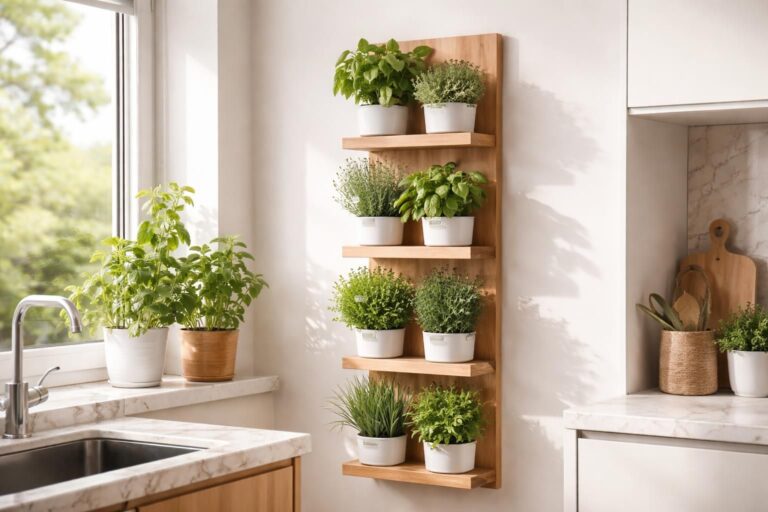 Support mural pour plantes aromatiques : créez un jardin dans votre cuisine