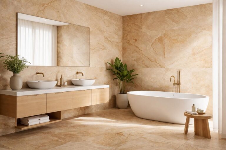 Travertin en salle de bain : avis et conseils sur ce revêtement pierreux