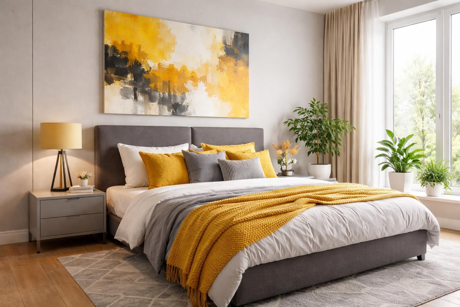 découvrez comment associer le jaune et le gris dans la décoration de votre chambre pour un intérieur moderne, lumineux et plein de charme.