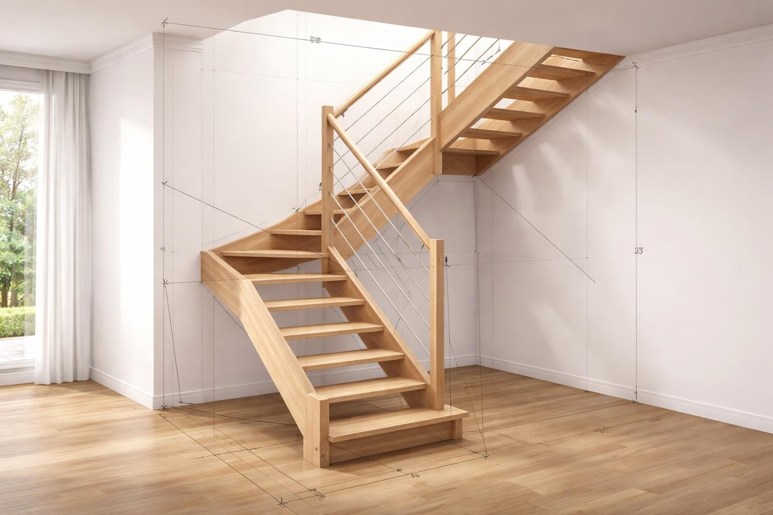 découvrez comment mesurer et implanter un plan d'escalier quart-tournant avec précision. guide pratique pour réussir votre projet d'aménagement intérieur.