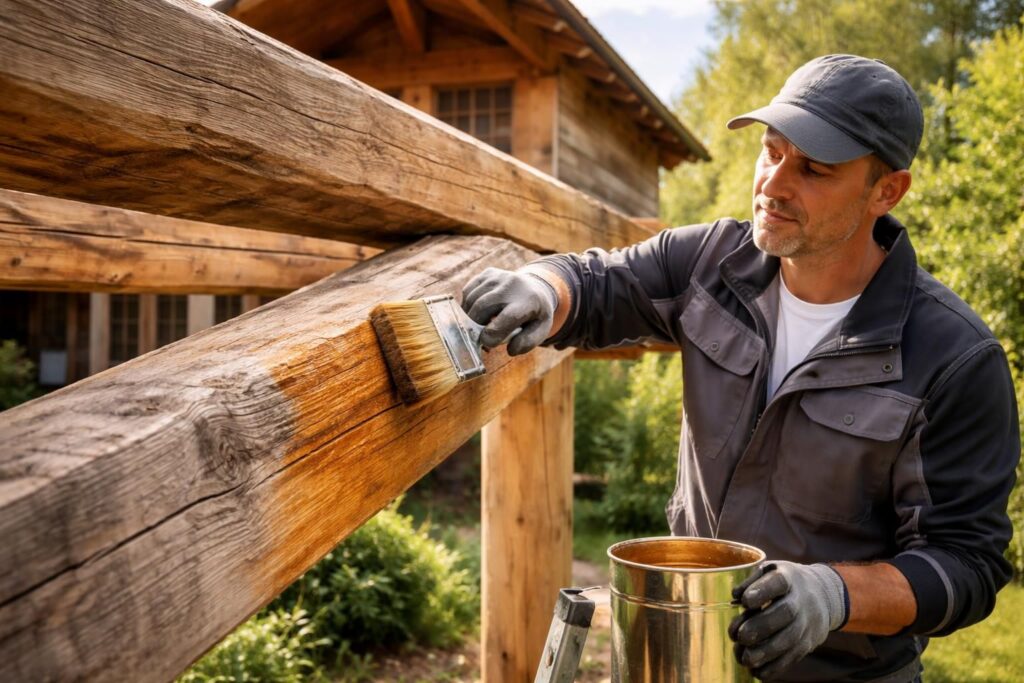 Rénovation de poutres en bois extérieur : traiter et protéger durablement