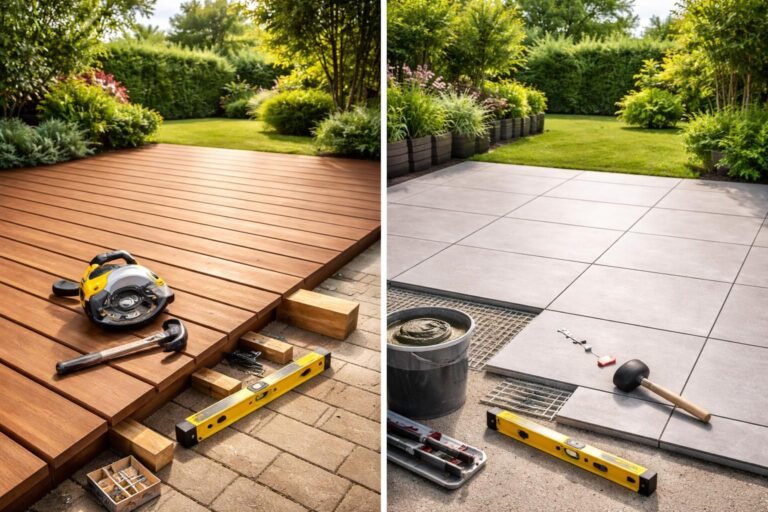 Tuto jardin : comment faire une terrasse en bois ou en carrelage ?