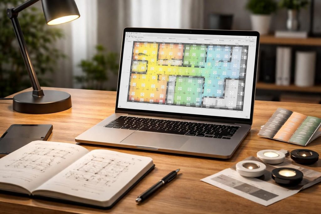 Éclairage : préparer un plan de spots sur PC portable