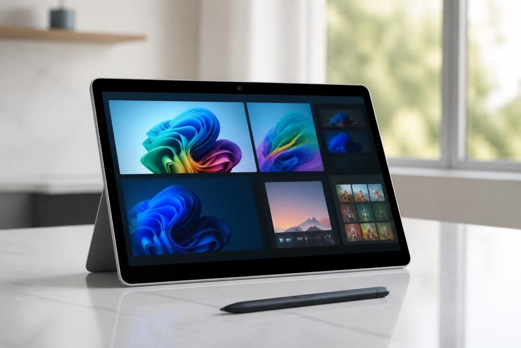 Optimisation d’espace : layouts testés sur tablette tactile Microsoft