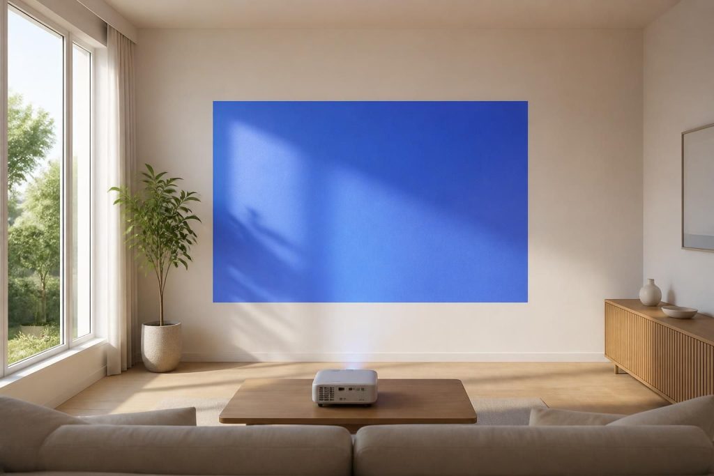 Peinture : visualiser une teinte au mur grâce à un écran de projection