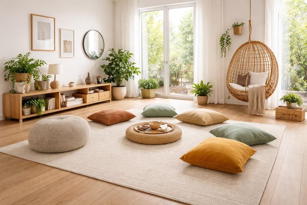 Salon sans table basse : alternatives pratiques et esthétiques